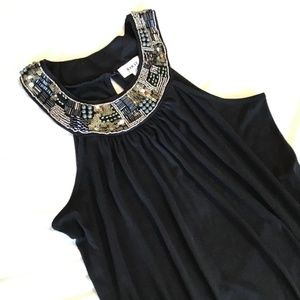 KIKIT Beaded Collar Top size M